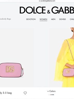 Dolce And Gabbana Pink Leather Camera Bag